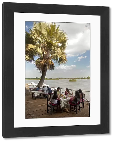 Juba, South Sudan. Restaurant on the banks of the river Nile