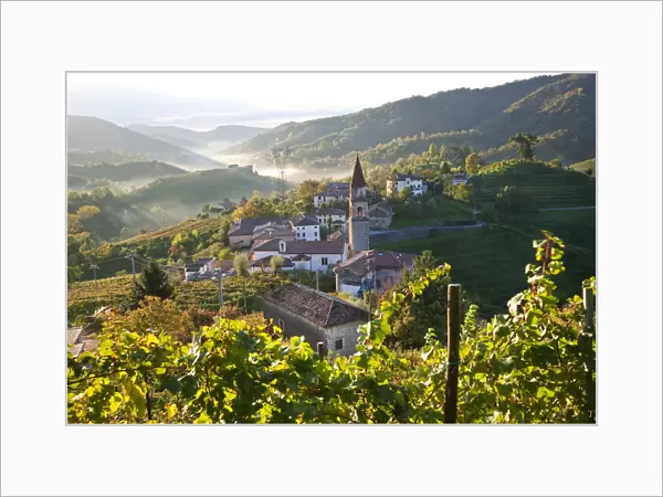 Rolle village & Prosecco vineyards, Veneto, Italy