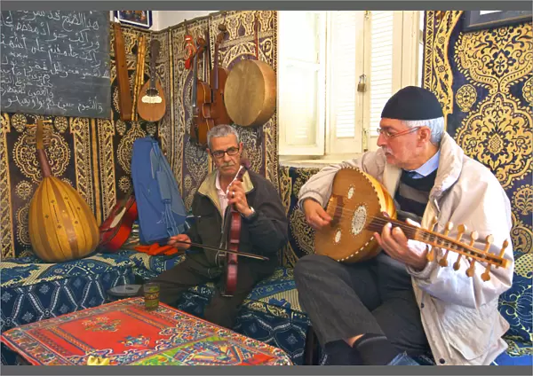 Andalusian Musicians at Les Fils Du Detroit Cafe, Tangier, Morocco, North Africa