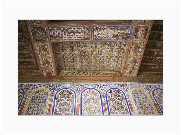 Morocco, South of the High Atlas, Ouarzazate, Taourirt Kasbah  /  Ornate Ceiling