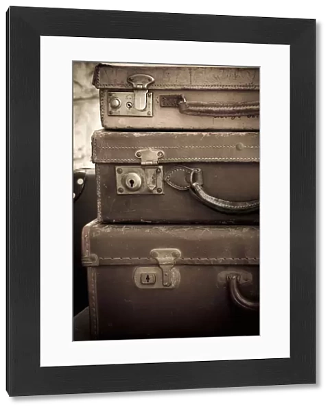 UK, England, Dorset, Swanage Railway Station, Vintage Luggage
