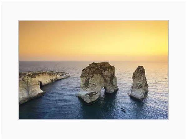 Lebanon, Beirut, the Corniche, Pigeon Rocks