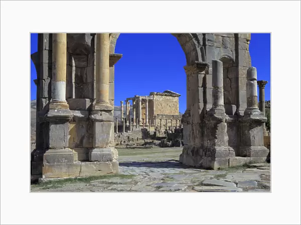 Caracalla arch, Ruins of ancient city Cuicul, Djemila, Setif Province, Algeria