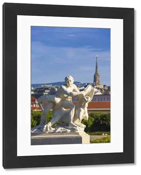 Austria, Vienna, Statue in gardens of The Belvedere Palace
