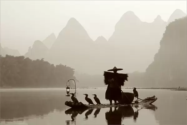 Li River  /  Cormorant Fisherman  /  Dawn, Guilin  /  Yangshou, Guangxi Province, China