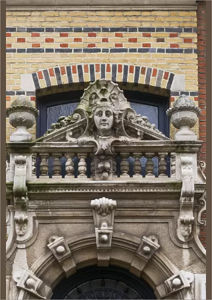 Belgium, Antwerp, Zurenborg, art-nouveau architecture, detail