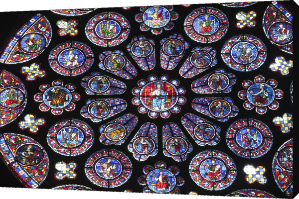 France, Eure-et-Loire, Chartres, Chartres Cathedral, The South Rose Window depicting