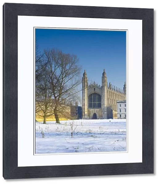 UK, England, Cambridge, Kings College Chapel from The Backs