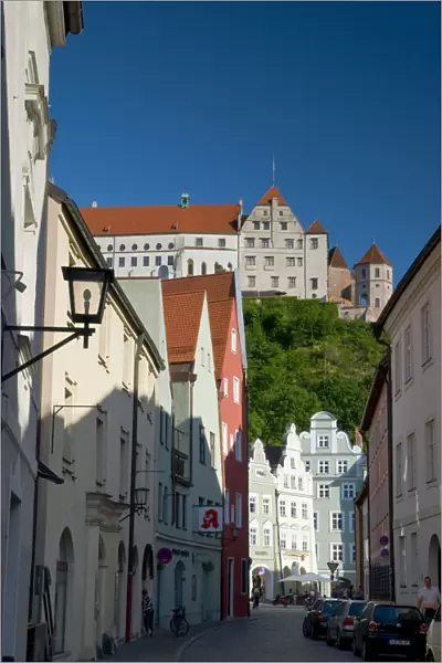 Germany, Bavaria (Bayern), Landshut, Altstadt and Burg Trausnitz (Trausnitz Castle)
