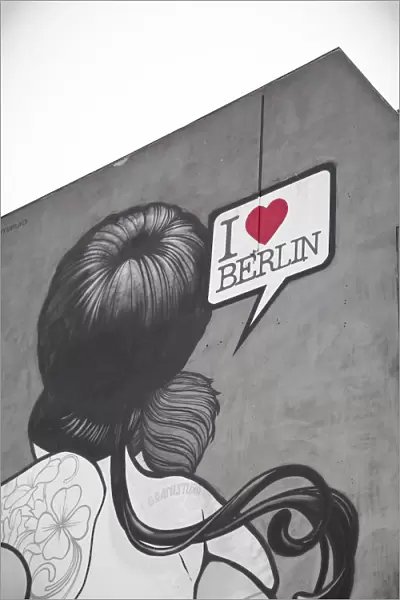 I Love Berlin mural on building, Berlin, Germany