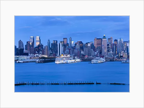 USA, New York City, Midtown Manhattan Skyline Across Hudson River