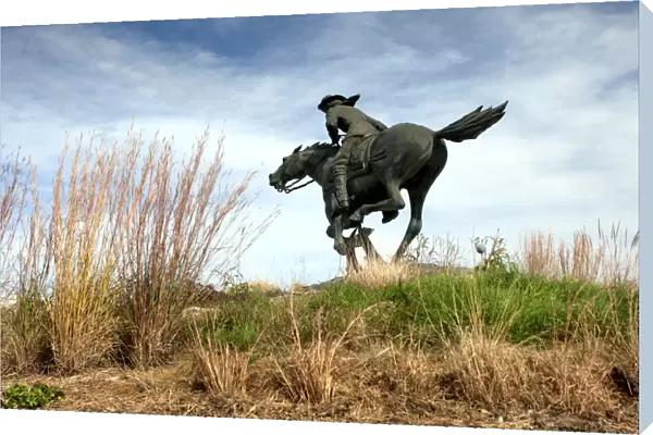 USA, Kansas, Marysville, Pony Express Rider Statue, First Home Station Of The Pony