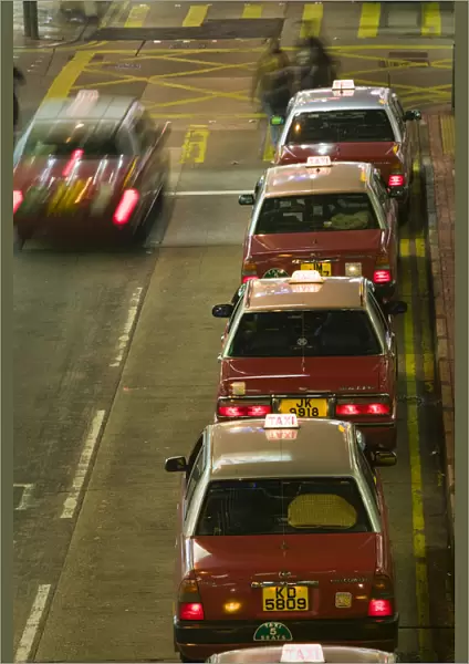 China, Hong Kong, Kowloon, Mong Kok, Taxis
