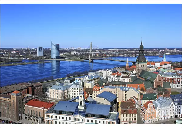 View of city from St. Peters Church, Riga, Latvia