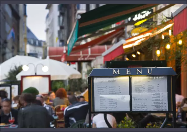 Luxembourg, Luxembourg City, Place d Armes, outdoor cafe menu