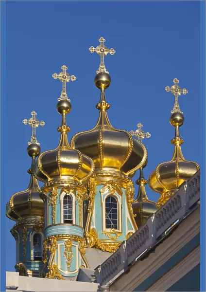 Russia, St. Petersburg, Pushkin-Tsarskoye Selo, Catherine Palace Chapel detail