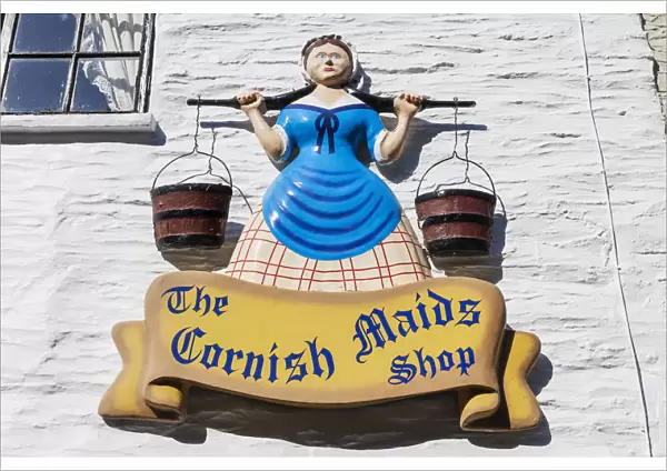 England, Cornwall, Polperro, Cornish Maids Shop Sign