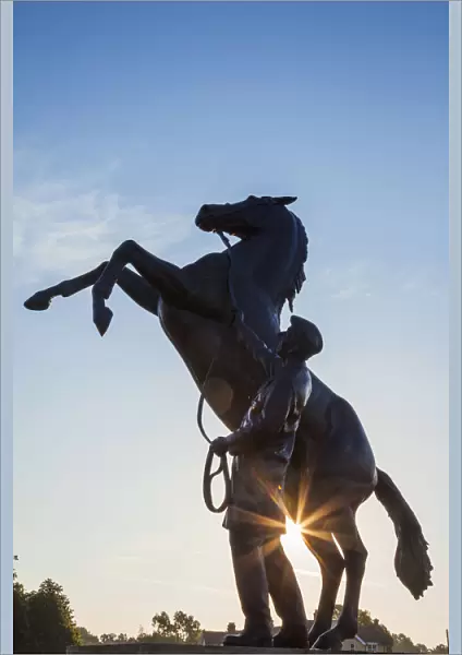 England, East Anglia, Suffolk, Newmarket, Newmarket Stallion Statue Sculptured by