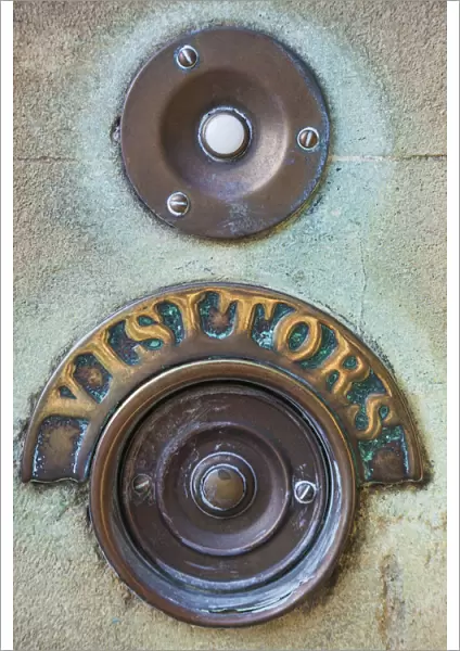England, Somerset, Bath, The Circus, Old Doorbell Detail