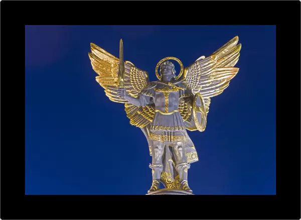 Archangel Michael sculpture in Independence Square, Kiev, Ukraine, Easteren Europe