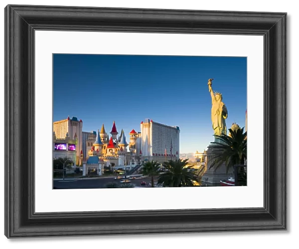 USA, Nevada, Las Vegas, New York New York and Excalibur Hotel and Casino