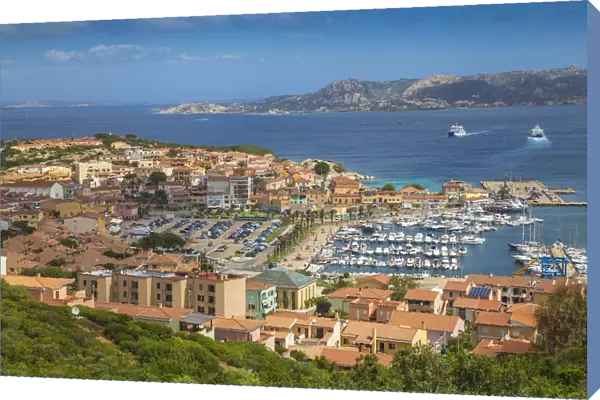 Italy, Sardinia, Sassari Province, Palau, View city and Marina