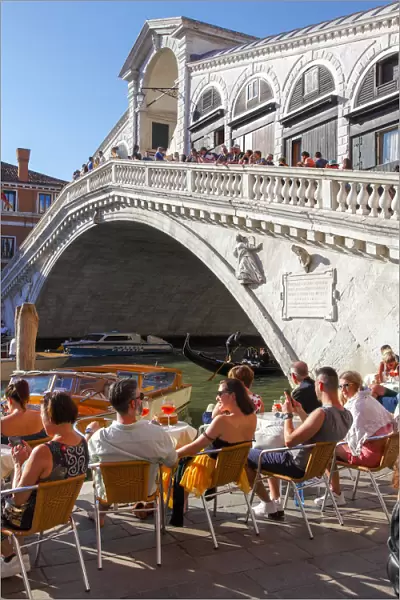 bar terrace at Rialto bridge, Venice