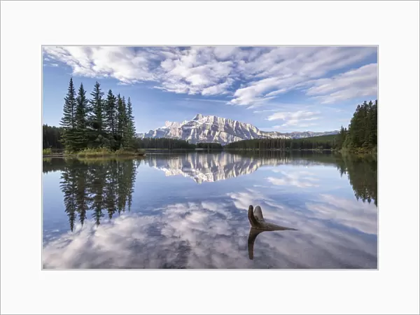Mount Rundle reflected in Two Jack Lake, Banff National Park, Alberta, Canada