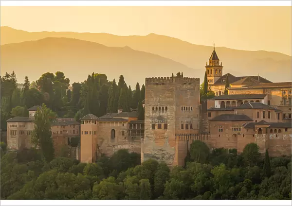 Alhambra from Mirador de San Nicolas, Granada, Andalusia, Spain