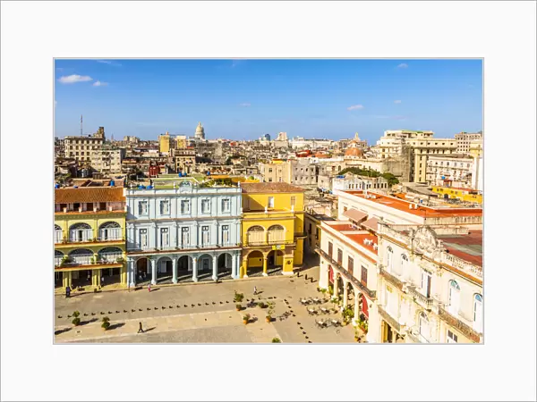 Elevated view of Plaza Vieja (Old Town Square), Havana, Cuba