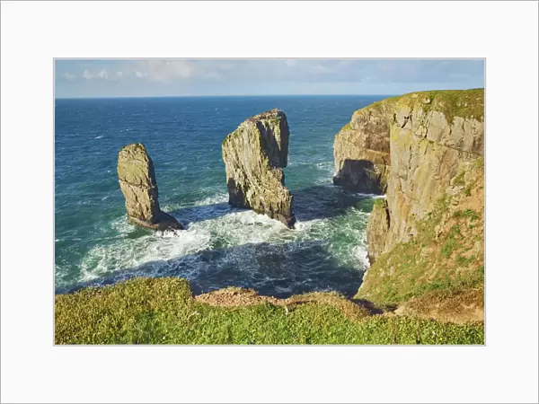 Cliff landscape at Stack Rocks - United Kingdom, Wales, Pembrokeshire, Pembroke, Merrion