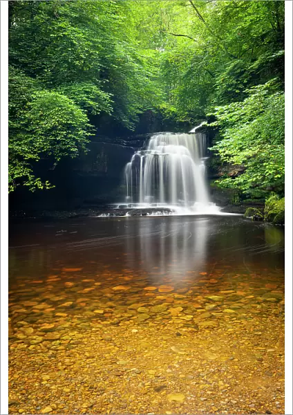 United Kingdom, England, North Yorkshire, West Burton. Cauldron Falls waterfall