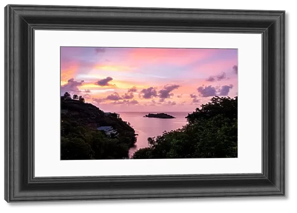 Pink sky at sunset, Galley Bay, Antigua, Antigua & Barbuda, Caribbean