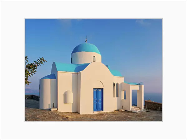 Prophet Elias Church at sunset, Nikia Village, Nisyros Island, Dodecanese, Greece