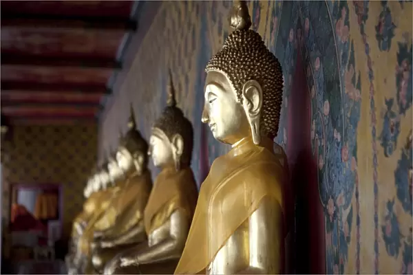 Statues of Buddha in the Wa Arun Temple in Bangkok Thailand