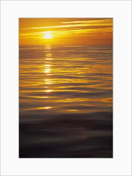 Sunset over the Pacific ocean, vertical