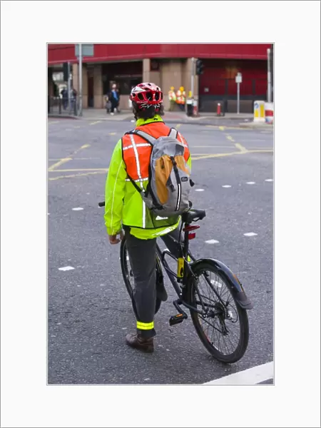 A cycle commuter in London UK