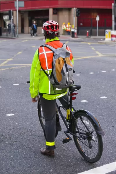 A cycle commuter in London UK