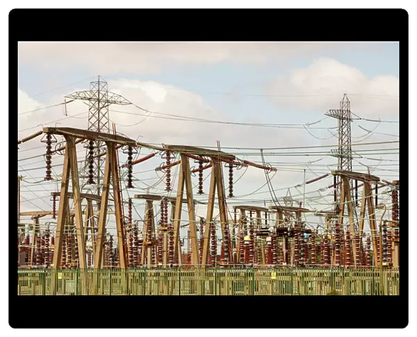 An electricity sub station on the outskirts of Manchester, UK