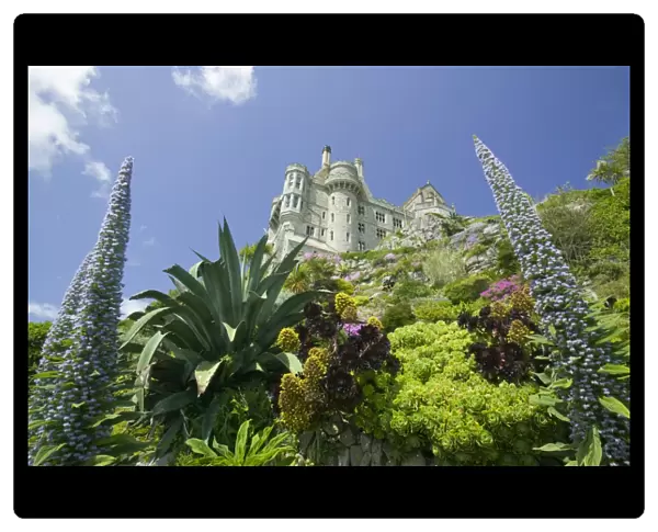 The gardens and the castle on St Michaels mount Marazion Cornwall UK