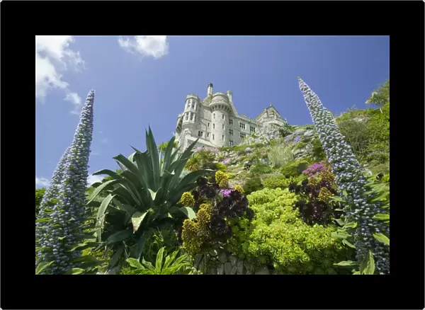 The gardens and the castle on St Michaels mount Marazion Cornwall UK