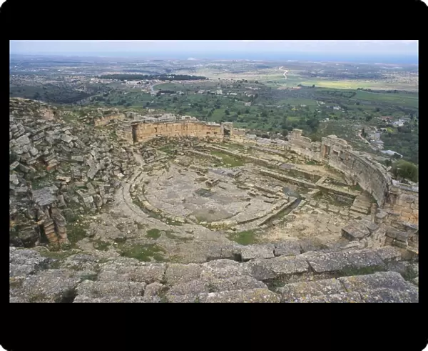 20066296. LIBYA Cyrene View over the Greek theater ruins dating
