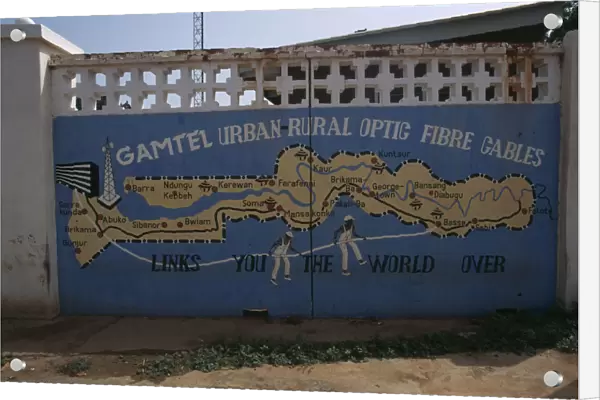 20075166. GAMBIA Mural Map of Gambia painted on wall