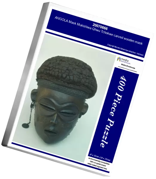 20070666. ANGOLA Mask Mukishiwa Qhwu Tchokwe carved wooden mask