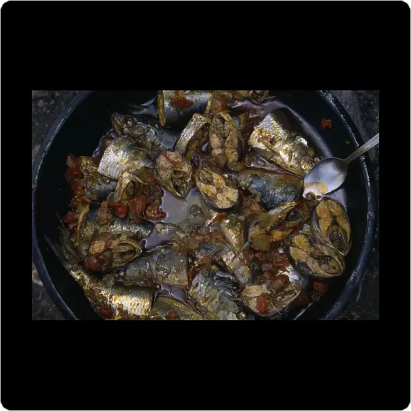 20031165. NIGERIA Abuja Fish stew in Dikko market African Nigerian Western Africa