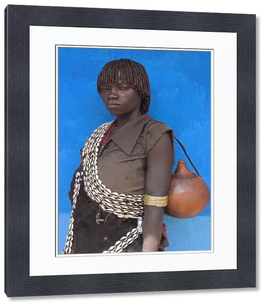 20086104. ETHIOPIA Lower Omo Valley Key Afir Banna woman at weekly market
