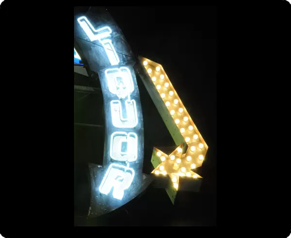 Liquor store neon sign Sunset Boulevard