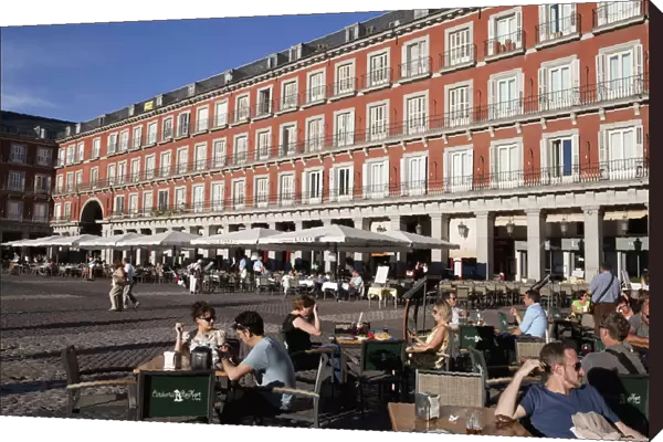 Spain, Madrid, Restaurants in the Plaza Mayor