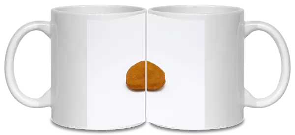 Food, Cooked, Fish, Single fried fishcake on a white background