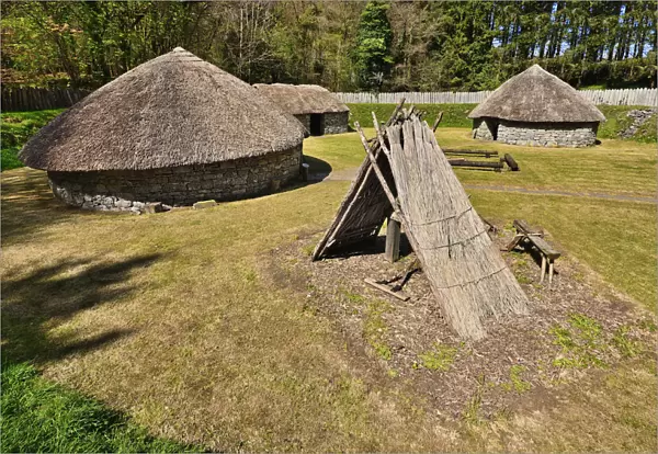 Ireland, County Clare, Craggaunowen, Living Past Experience, Reconstructed Ring Fort dwelling